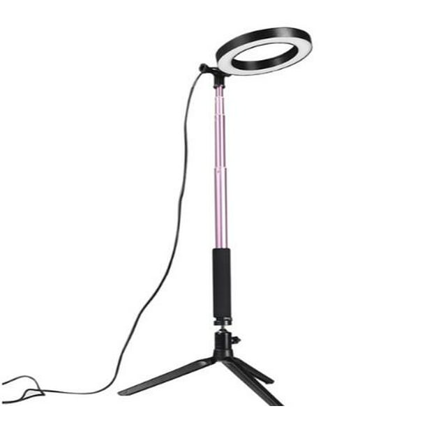 Dibiao Mini Photo Studio LED Camera Ring Light Dimmable Phone Video Lamp with Tripod Selfie Stick Fill Light for Live Makeup Lighting 